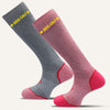 Women's Colorful Knee High Wide Calf Compression Socks - 2 Pair