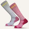 Men's Colorful Knee High Wide Calf Compression Socks - 2 Pair
