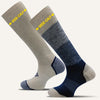 Men's Colorful Knee High Wide Calf Compression Socks - 2 Pair