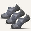 Men's Elite Performance Grey No Show Socks with Double Tab- 3 Pair