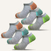 Women's Colorful Sport Cushioned Ankle Socks - 6 Pair