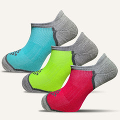 Women's Colorful Performance No Show Socks with Tab- 3 Pair