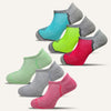 Women's Colorful Performance No Show Socks with Tab- 6 Pair - True Energy Socks