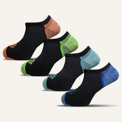 Women's Colorful Athletic Ultra Light Liner Socks- 4 Pair - True Energy Socks