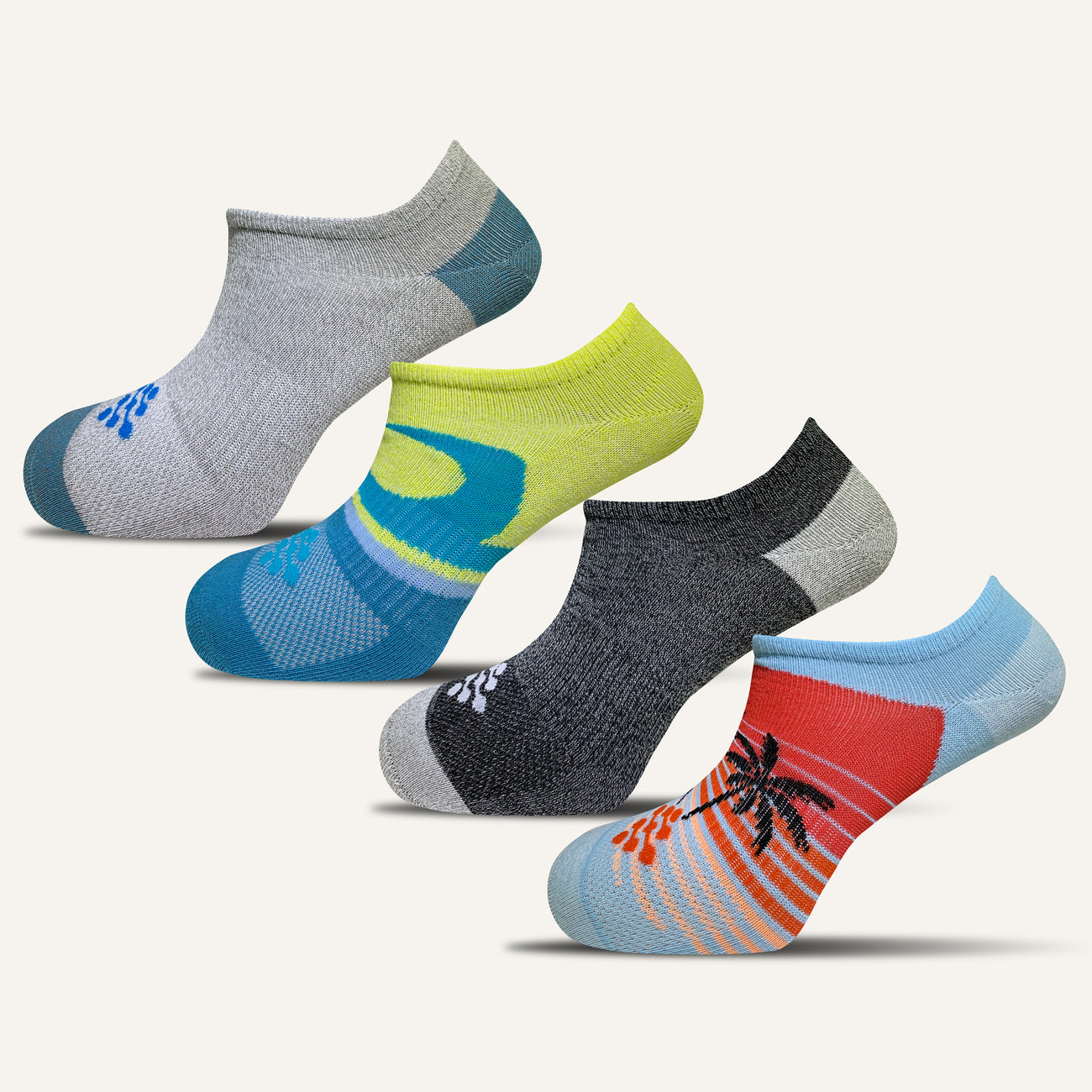 Women's Colorful Print Athletic Ultra Light Liner Socks- 4 Pair – True  Energy Socks