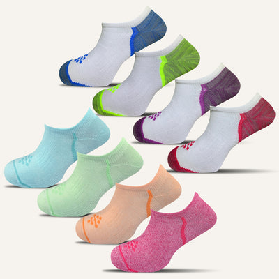 Women's Colorful Athletic Ultra Light Liner Socks- 8 Pair - True Energy Socks