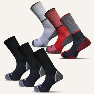 Men's Colorful Performance Crew Socks- 6 Pair - True Energy Socks
