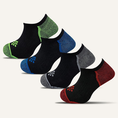 Men's Colorful Athletic Ultra Light Liner Socks - 4 Pair - True Energy Socks