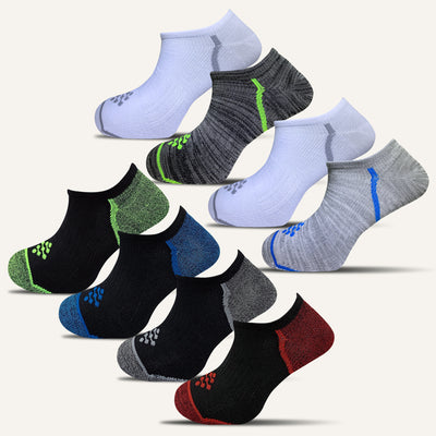 Men's Colorful Athletic Ultra Light Liner Socks - 8 Pair - True Energy Socks