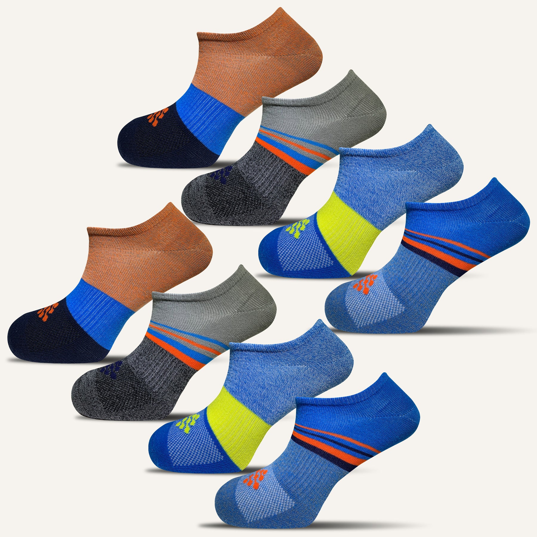 Men's Colorful Athletic Ultra Light Liner Socks - 8 Pair – True Energy ...